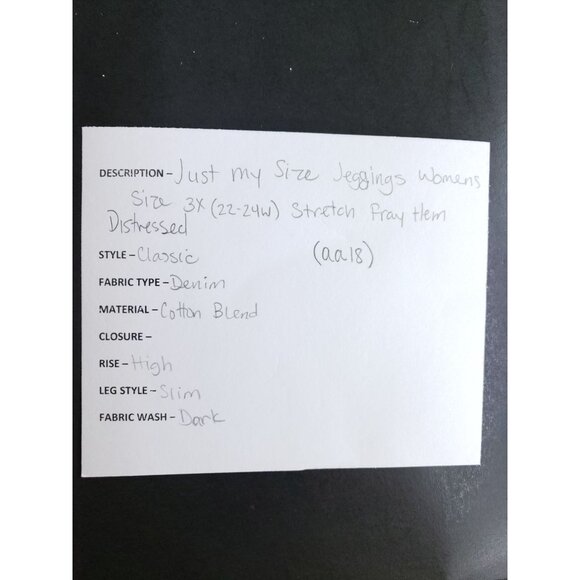 Just My Size Womens 3X Denim Jeggings Stretch Slim Fit Distressed Fray Hem High - Picture 11 of 11